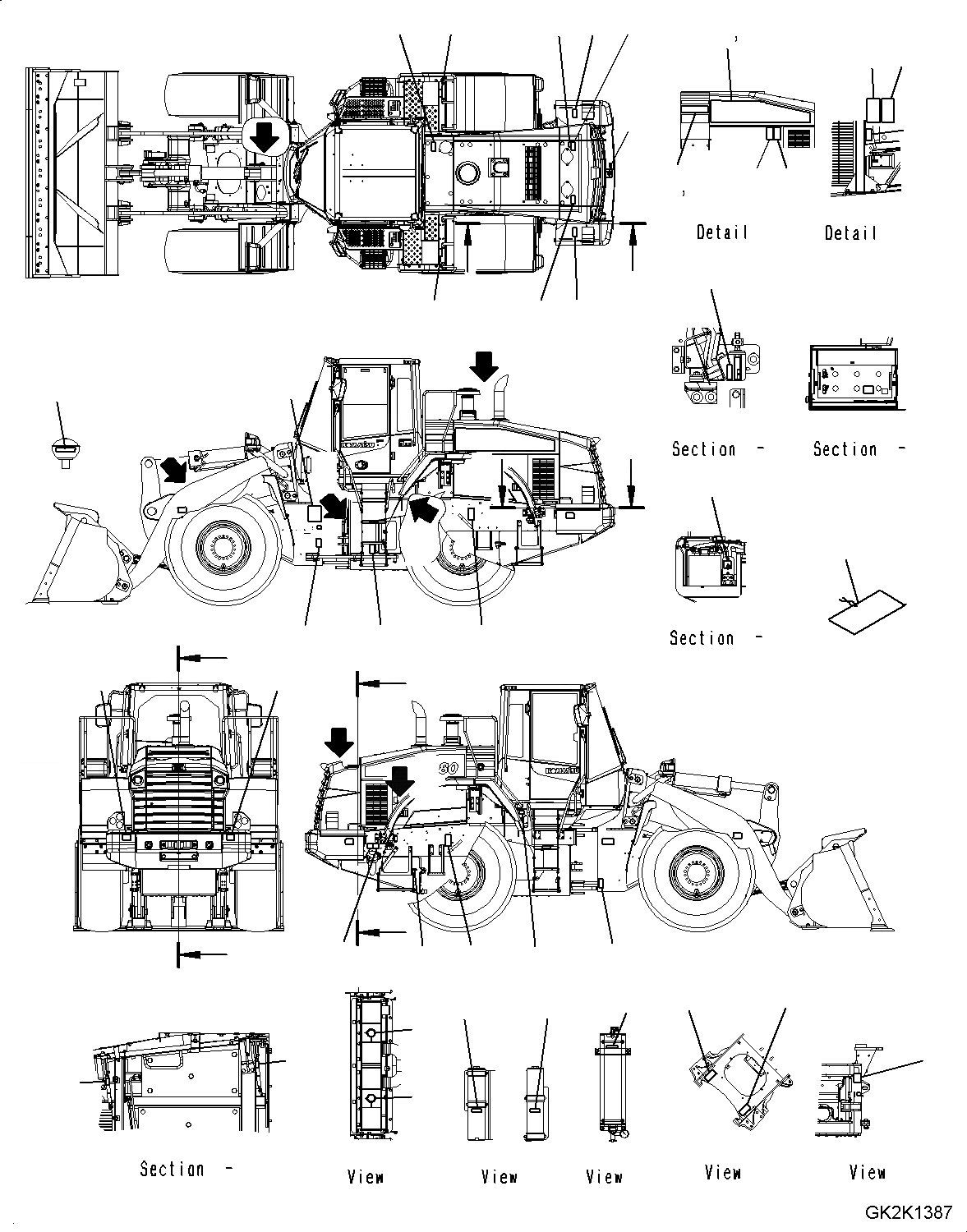 Схема запчастей Komatsu WA380-7 - ТАБЛИЧКИ, АНГЛ., ЕС, С -EPC РЫЧАГ УПРАВЛЕНИЕ ПОГРУЗКОЙ, EXTERIOR ТАБЛИЧКИ, АНГЛ., ЕС, С -EPC РЫЧАГ УПРАВЛЕНИЕ ПОГРУЗКОЙ