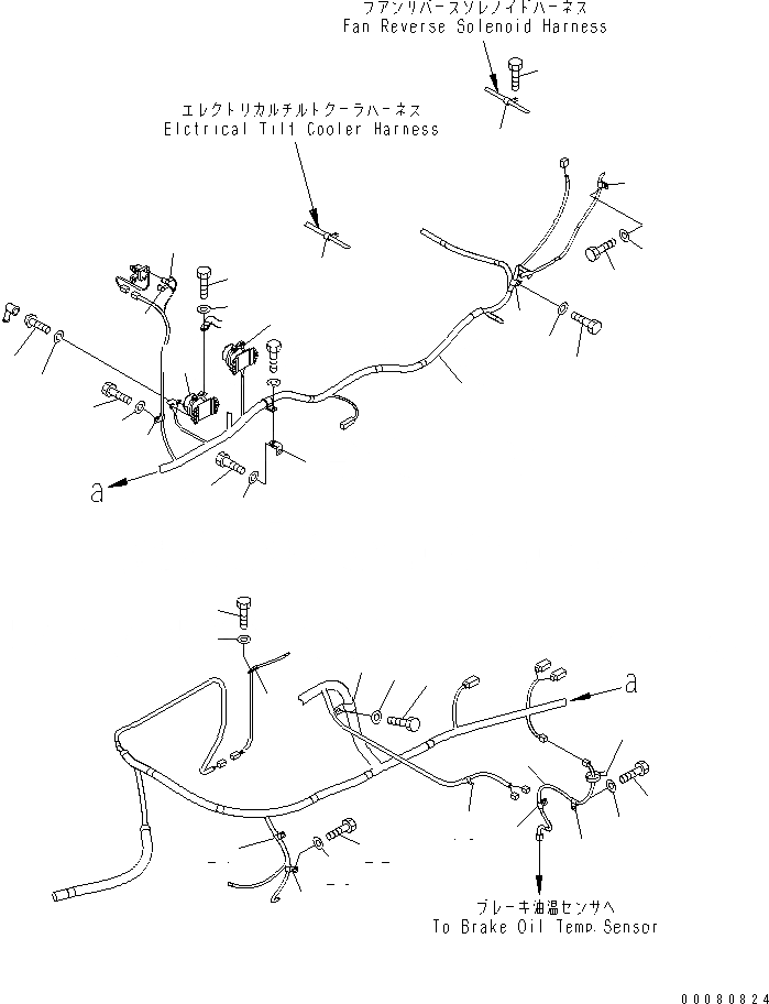 Схема запчастей Komatsu WA400-5L - ПРОВОДКА (ЗАДН. РАМА ЛИНИЯ КРЕПЛЕНИЕ) ЭЛЕКТРИКА