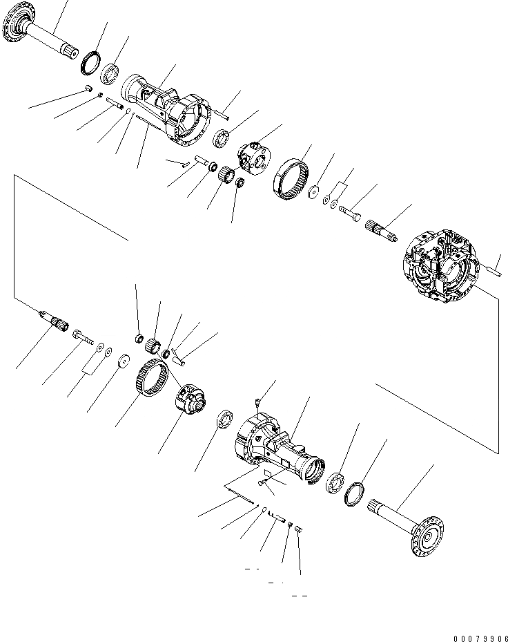 Схема запчастей Komatsu WA400-5L - ЗАДН. МОСТ (КОНЕЧНАЯ ПЕРЕДАЧА) СИЛОВАЯ ПЕРЕДАЧА И КОНЕЧНАЯ ПЕРЕДАЧА