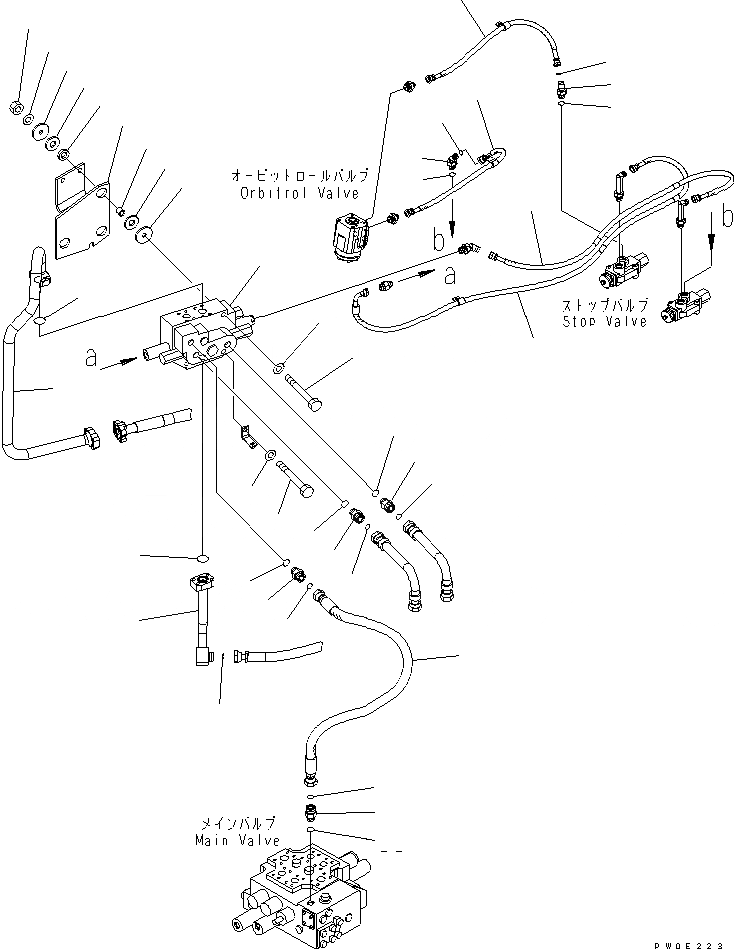 Схема запчастей Komatsu WA400-5L - РУЛЕВ. УПРАВЛЕНИЕ ЗАПРАШИВАЮЩ. КЛАПАН (ТРУБЫ) ГИДРАВЛИКА