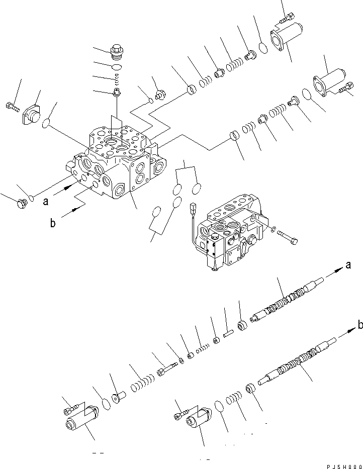 Схема запчастей Komatsu WA400-5L - РАБОЧЕЕ ОБОРУДОВАНИЕ УПРАВЛЯЮЩ. КЛАПАН (3-Х СЕКЦИОНН. ASSEMBLY) ГИДРАВЛИКА