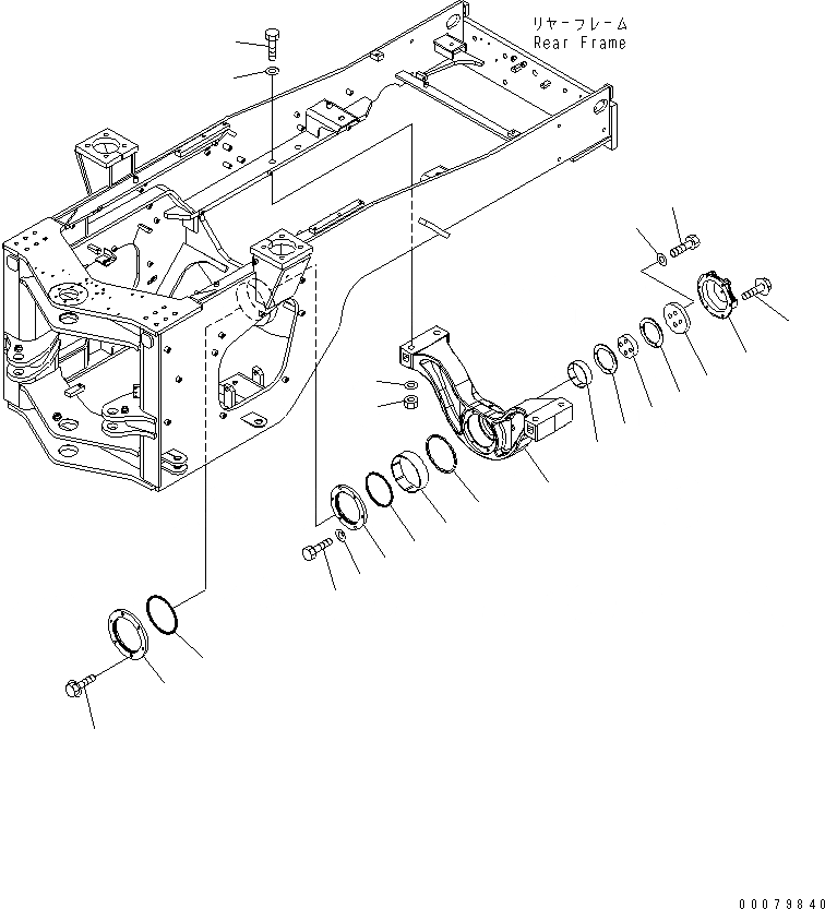 Схема запчастей Komatsu WA400-5L - ЗАДН. МОСТ СУППОРТ ОСНОВНАЯ РАМА И ЕЕ ЧАСТИ