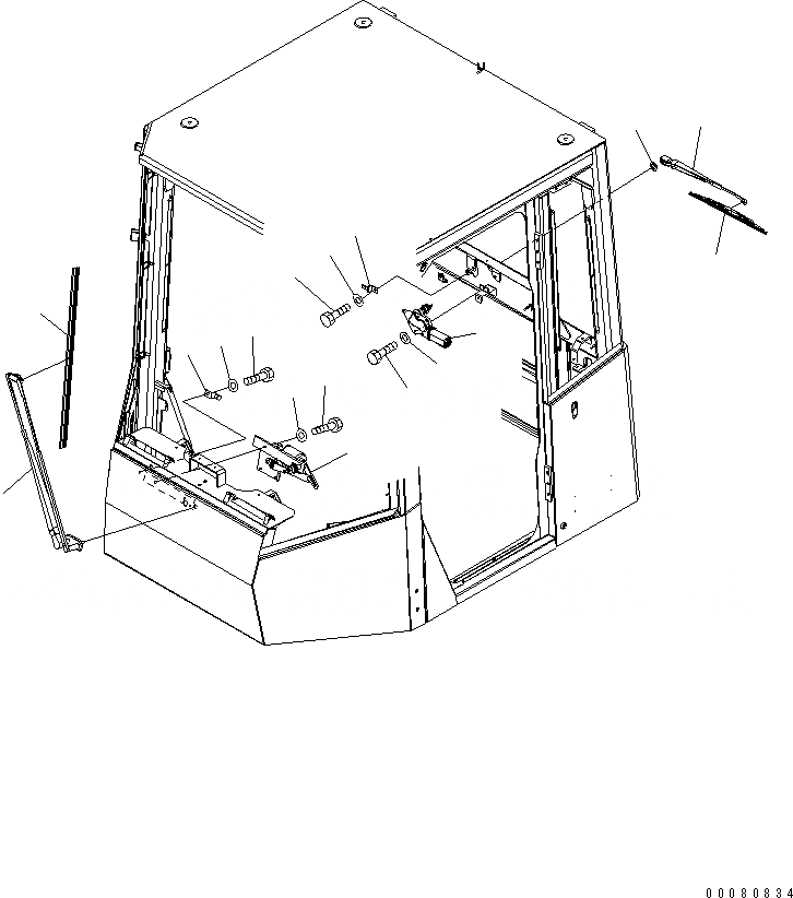 Схема запчастей Komatsu WA400-5L - КАБИНА ROPS (ОКНА ДВОРНИКИS)(№A-A8) КАБИНА ОПЕРАТОРА И СИСТЕМА УПРАВЛЕНИЯ