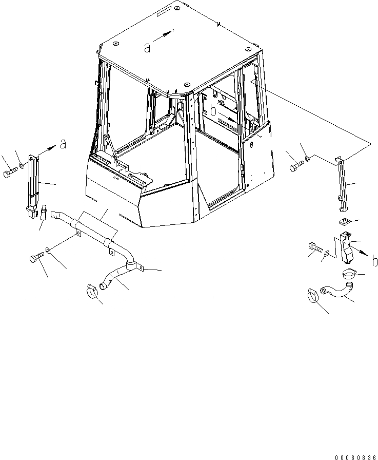 Схема запчастей Komatsu WA400-5L - КАБИНА ROPS (ЗАДН. ВОЗДУХОВОДS)(№A-A8) КАБИНА ОПЕРАТОРА И СИСТЕМА УПРАВЛЕНИЯ