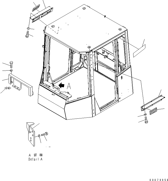 Схема запчастей Komatsu WA400-5L - КАБИНА ROPS (FRITZMEIER) (A/C КРЫШКИ)(№A9-) КАБИНА ОПЕРАТОРА И СИСТЕМА УПРАВЛЕНИЯ