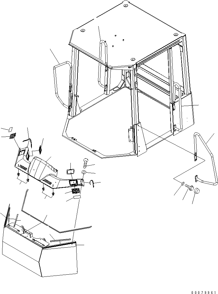 Схема запчастей Komatsu WA400-5L - СИСТЕМА ROPS (HANDRAILS) КАБИНА ОПЕРАТОРА И СИСТЕМА УПРАВЛЕНИЯ