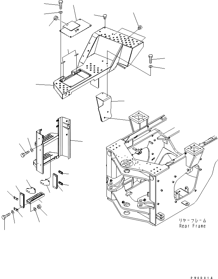 Схема запчастей Komatsu WA400-5L - ЛЕСТНИЦА (ПОЛ¤ ПРАВ.) ЧАСТИ КОРПУСА