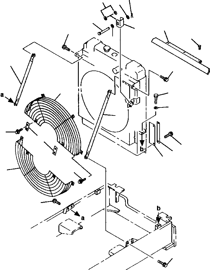 Схема запчастей Komatsu WA420-1LC - FIG NO. КРЕПЛЕНИЕ РАДИАТОРА КОМПОНЕНТЫ ДВИГАТЕЛЯ & ЭЛЕКТРИКА