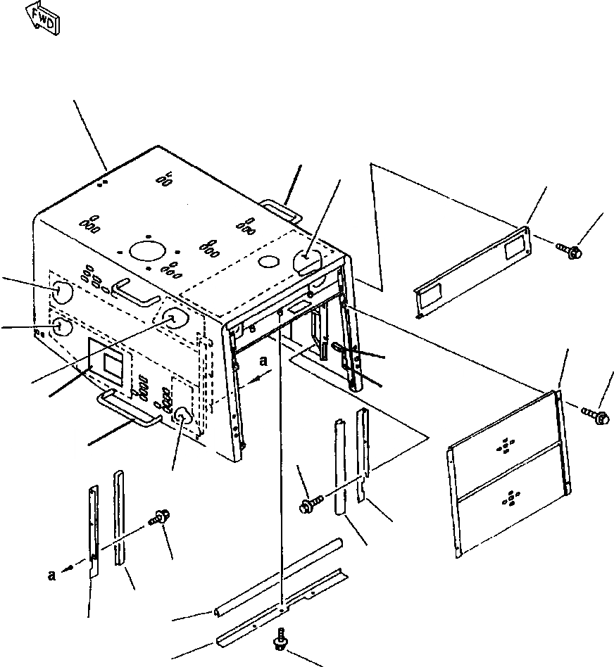 Схема запчастей Komatsu WA420-1LC - FIG NO. ЗАЩИТА РАДИАТОРА AND КАПОТ РАМА, ЧАСТИ КОРПУСА & SUPERSTRUCTURE