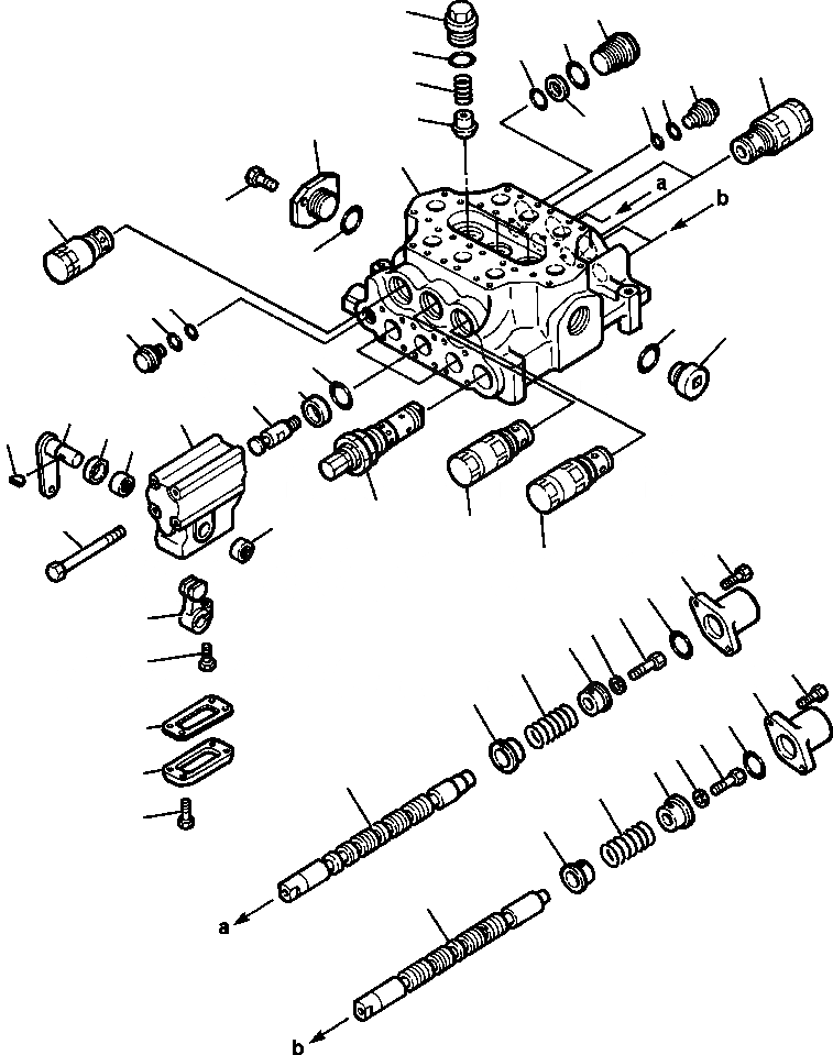 Схема запчастей Komatsu WA420-1LC - FIG NO. A ОБОРУД-Е УПРАВЛЯЮЩ. КЛАПАН THREE-СЕКЦ. УПРАВЛ-Е РАБОЧИМ ОБОРУДОВАНИЕМ