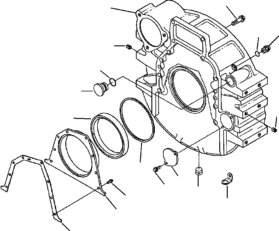 Схема запчастей Komatsu WA420-3L - FIG. A8-AA КАРТЕР МАХОВИКА ДВИГАТЕЛЬ