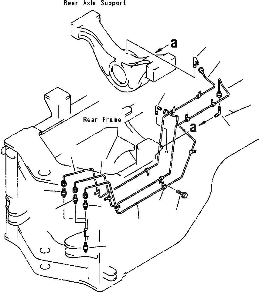 Схема запчастей Komatsu WA420-3L - FIG. J7-A СМАЗ. СИСТЕМА - УДАЛЕНН. - ЗАДН. МОСТ СУППОРТ ОСНОВНАЯ РАМА И ЕЕ ЧАСТИ