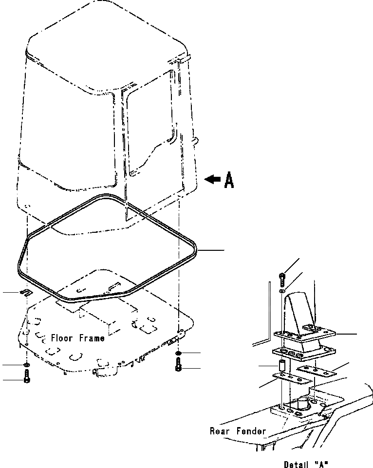 Схема запчастей Komatsu WA420-3L - FIG. K-A КАБИНА ROPS - ЭЛЕМЕНТЫ КРЕПЛЕНИЯ КАБИНА ОПЕРАТОРА И СИСТЕМА УПРАВЛЕНИЯ