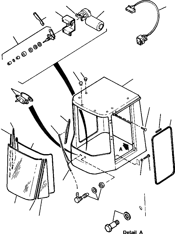 Схема запчастей Komatsu WA420-3L - FIG. K-A КАБИНА - ПЕРЕДН. СТЕКЛА, ДВОРНИКИ, И ДВЕРЬ УПЛОТНЕНИЕ КАБИНА ОПЕРАТОРА И СИСТЕМА УПРАВЛЕНИЯ