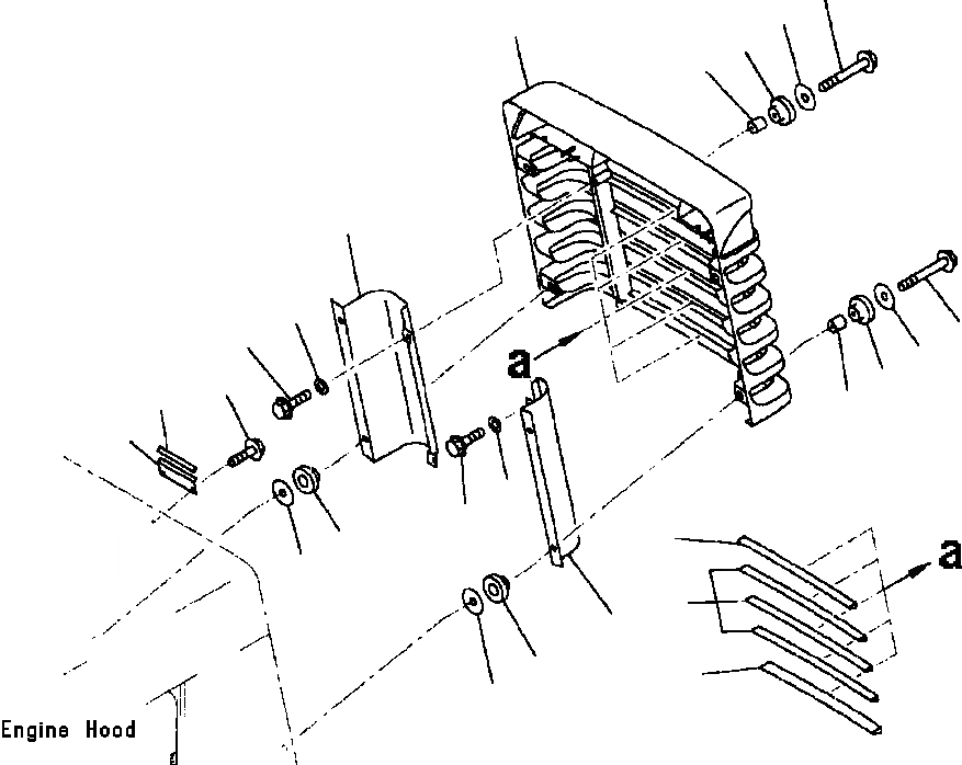 Схема запчастей Komatsu WA420-3L - FIG. M-A ЗАЩИТА РАДИАТОРА ЧАСТИ КОРПУСА