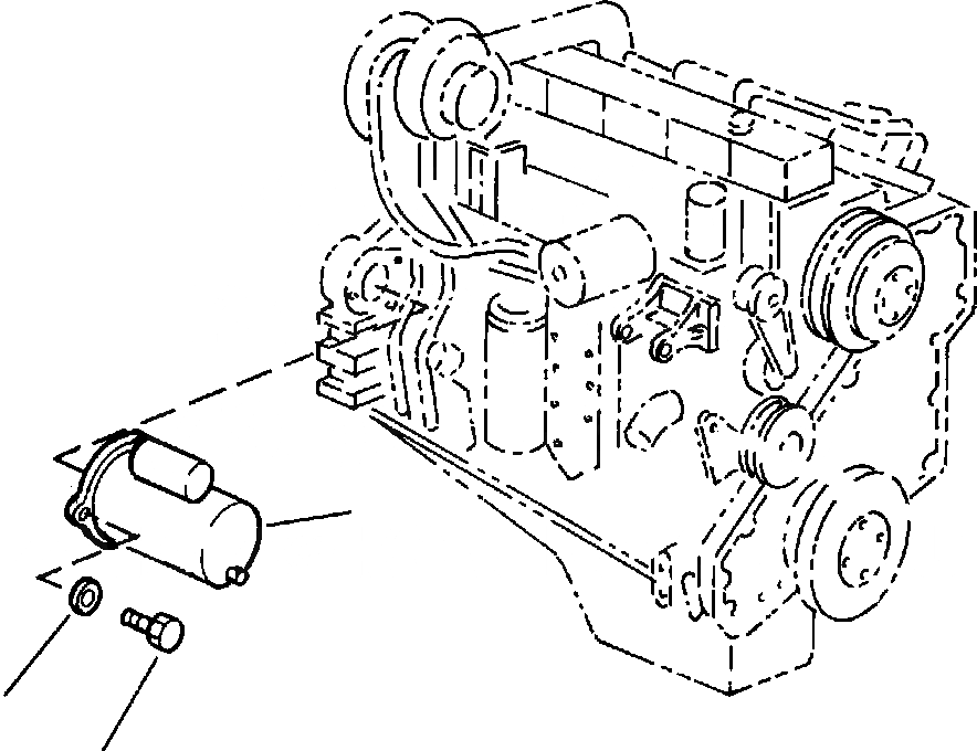 Схема запчастей Komatsu WA420-3MC - FIG. B-AA КРЕПЛЕНИЕ СТАРТЕРА КОМПОНЕНТЫ ДВИГАТЕЛЯ