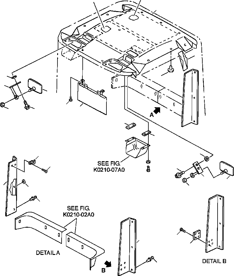 Схема запчастей Komatsu WA420-3MC - FIG. K-A КАБИНА - КРЫША КАБИНА ОПЕРАТОРА И СИСТЕМА УПРАВЛЕНИЯ