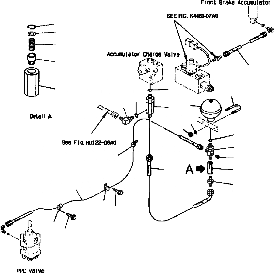 Схема запчастей Komatsu WA420-3MC - FIG. K-A УПРАВЛ-Е ТОРМОЗОМ - КЛАПАН АККУМУЛЯТОРА - PPC КЛАПАН КАБИНА ОПЕРАТОРА И СИСТЕМА УПРАВЛЕНИЯ