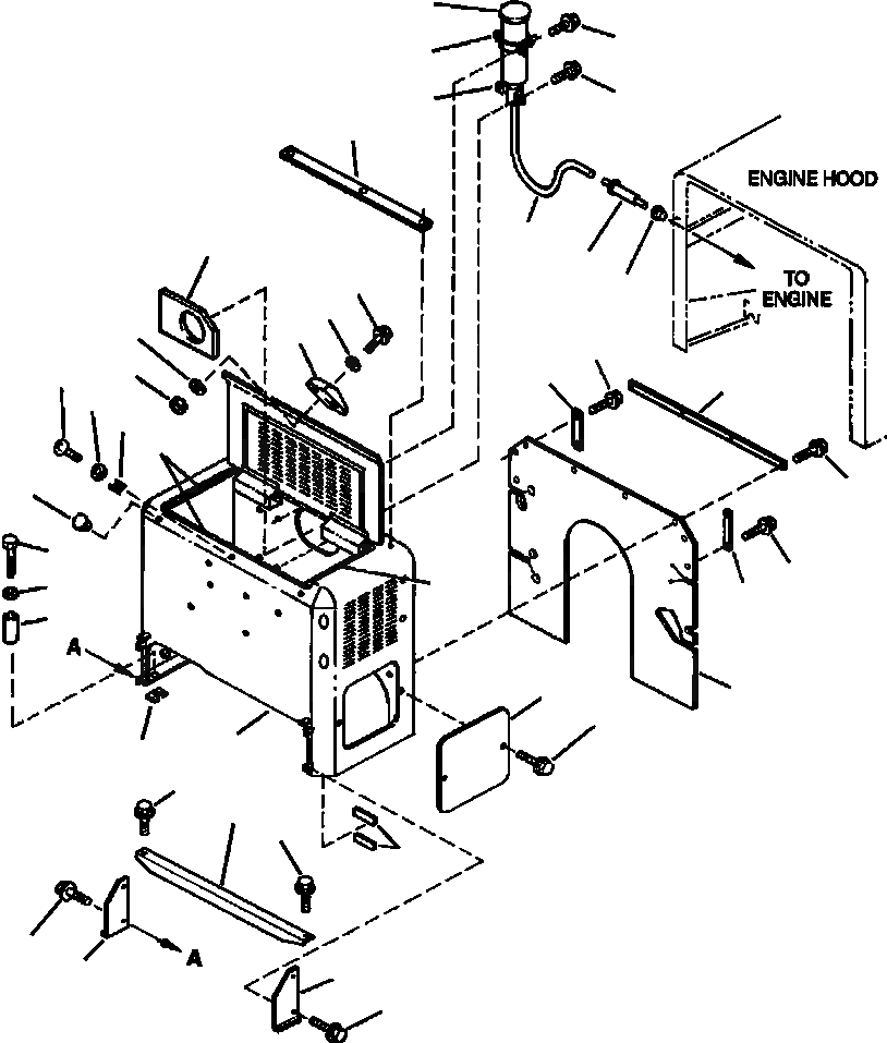 Схема запчастей Komatsu WA420-3MC - FIG. M-A ОТСЕК ДВИГАТЕЛЯ- КРЫШКАAND КРЕПЛЕНИЕ ЧАСТИ КОРПУСА
