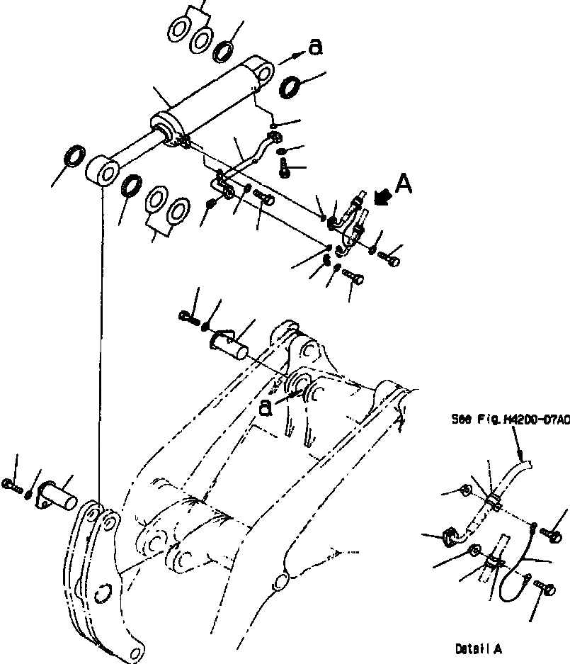 Схема запчастей Komatsu WA420-3MC - FIG. T-A ГИДРОЦИЛИНДР КОВША - ТРУБЫ И КРЕПЛЕНИЕ РАБОЧЕЕ ОБОРУДОВАНИЕ