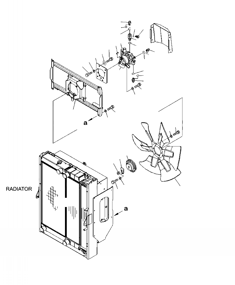 Схема запчастей Komatsu WA430-6 - C-A ВЕНТИЛЯТОР РАДИАТОРА МОТОР И КРЕПЛЕНИЕ СИСТЕМА ОХЛАЖДЕНИЯ