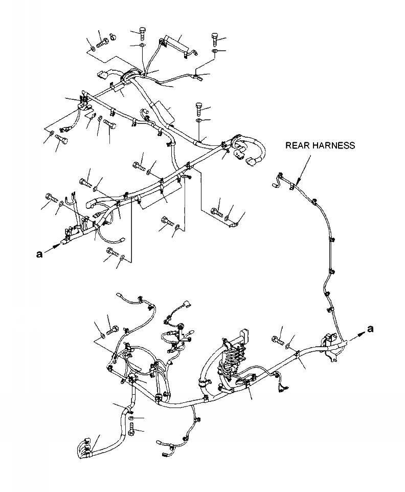 Схема запчастей Komatsu WA430-6 - E-A ЗАДН. ПРОВОДКА КРЕПЛЕНИЕ (/) ЭЛЕКТРИКА