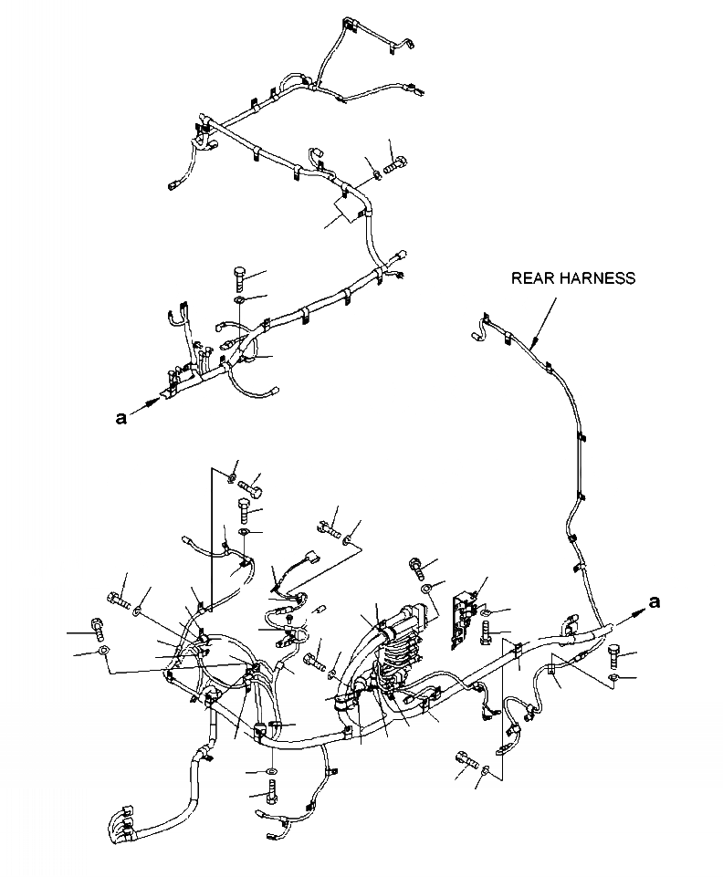Схема запчастей Komatsu WA430-6 - E-A ЗАДН. ПРОВОДКА КРЕПЛЕНИЕ (/) ЭЛЕКТРИКА