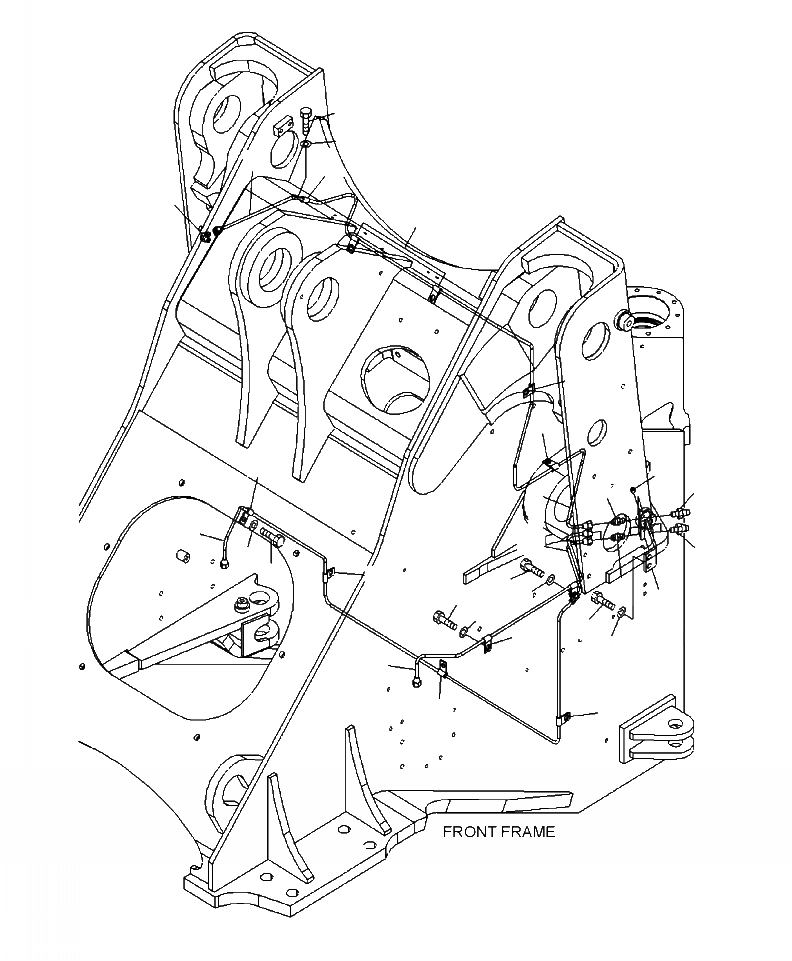 Схема запчастей Komatsu WA430-6 - J7-A УДАЛЕННАЯ СМАЗКА ПЕРЕДН. ТРУБКА ОСНОВНАЯ РАМА И ЕЕ ЧАСТИ