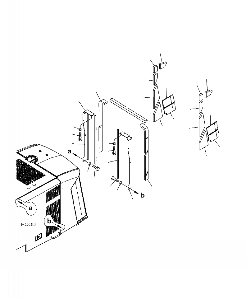 Схема запчастей Komatsu WA430-6 - M-8A КАПОТ РЕШЕТКА ЧАСТИ КОРПУСА ЧАСТИ КОРПУСА