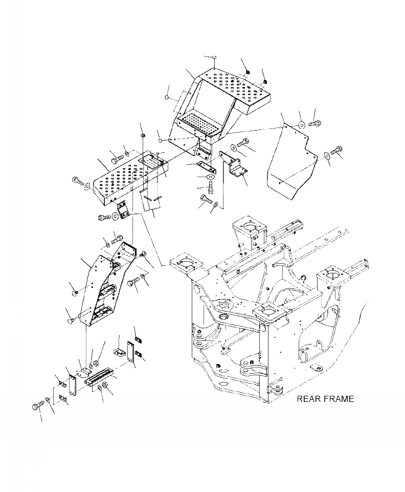 Схема запчастей Komatsu WA430-6 - M-A ЛЕСТНИЦА ПРАВ. ПОЛ ЧАСТИ КОРПУСА