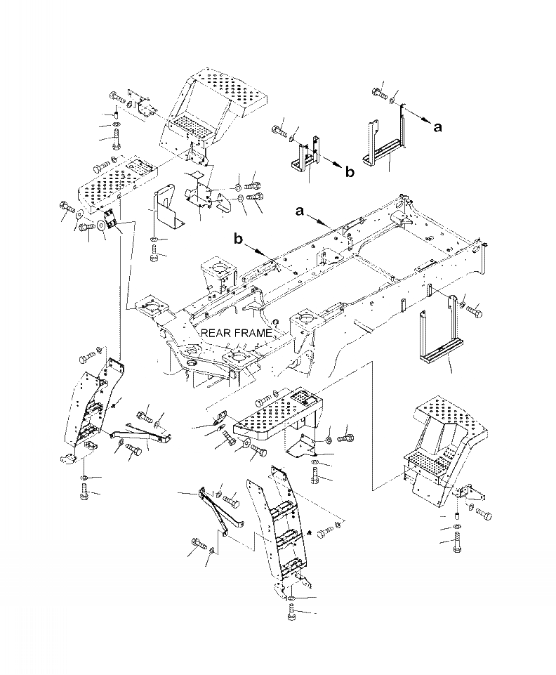 Схема запчастей Komatsu WA430-6 - M-A ЛЕСТНИЦА СУППОРТ КРЕПЛЕНИЕ И COVER ЧАСТИ КОРПУСА