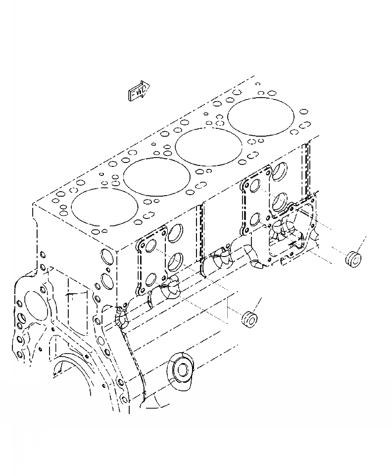 Схема запчастей Komatsu WA430-6 - A-AA БЛОК ЦИЛИНДРОВ ХЛАДАГЕНТ ЗАГЛУШКА ДВИГАТЕЛЬ