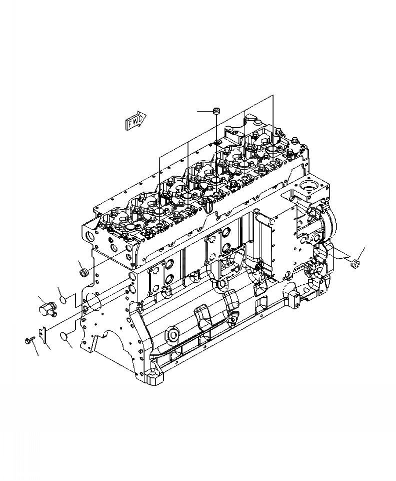 Схема запчастей Komatsu WA430-6 - A-AB БЛОК ЦИЛИНДРОВ ПОДОГРЕВАТЕЛЬ ХЛАДАГЕНТА ЗАГЛУШКА ДВИГАТЕЛЬ