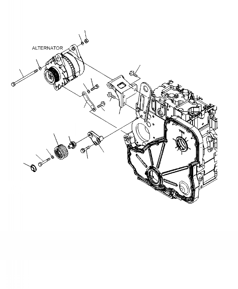 Схема запчастей Komatsu WA430-6 - A-AB7 КРЕПЛЕНИЕ ГЕНЕРАТОРА ДВИГАТЕЛЬ