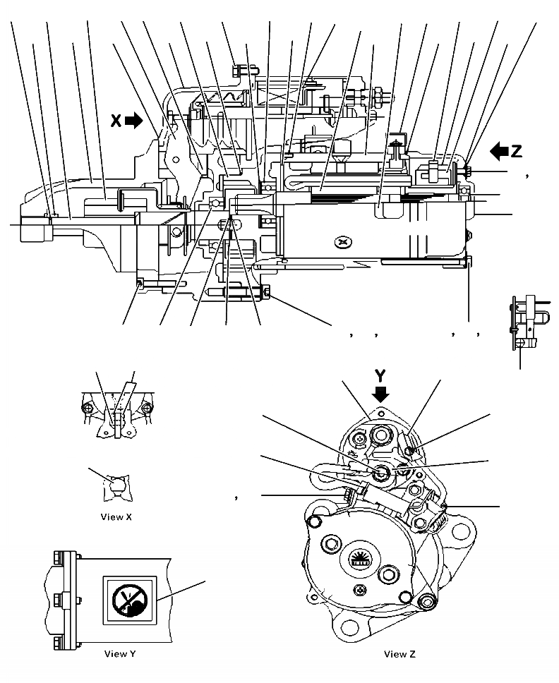 Схема запчастей Komatsu WA430-6 - A-AB СТАРТЕР NIKKO -- V - 7. KW ДВИГАТЕЛЬ