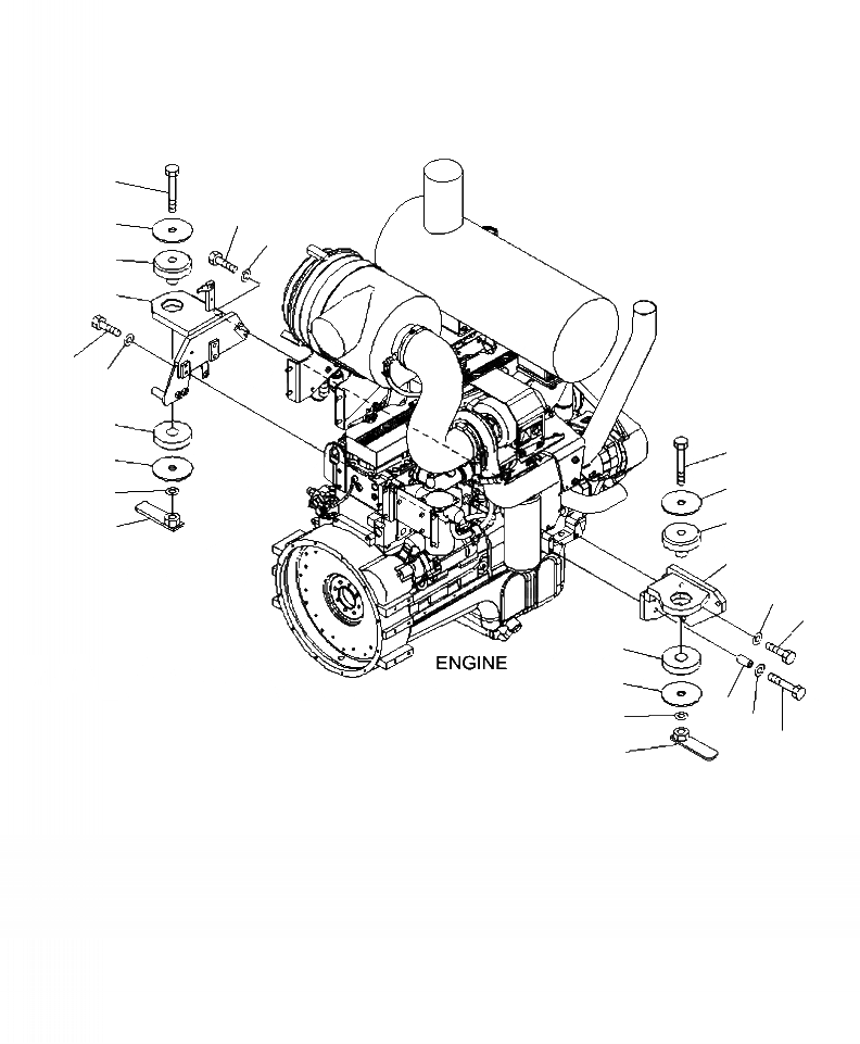 Схема запчастей Komatsu WA430-6 - B-A КРЕПЛЕНИЕ ДВИГАТЕЛЯ КОМПОНЕНТЫ ДВИГАТЕЛЯ