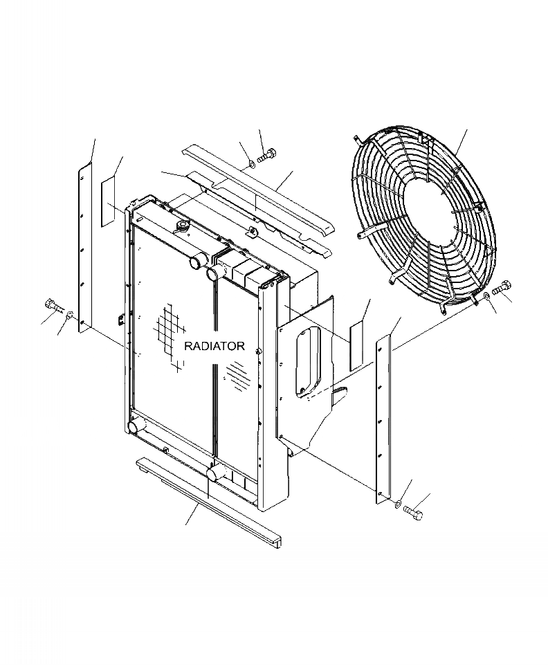 Схема запчастей Komatsu WA430-6 - C-7A РАДИАТОР ВЕНТИЛЯТОР ОХЛАЖДЕНИЯ ЧАСТИ КОРПУСА И ЩИТКИ СИСТЕМА ОХЛАЖДЕНИЯ