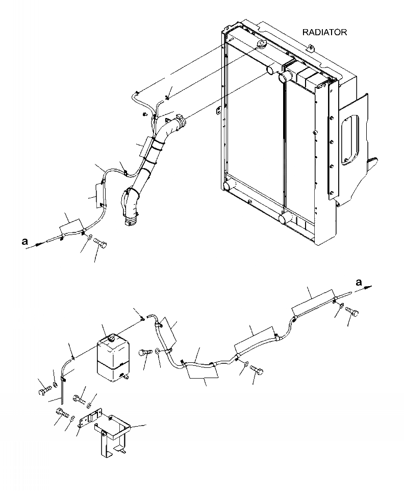 Схема запчастей Komatsu WA430-6 - C-A РЕЗЕРВН. БАК РАДИАТОРА И ТРУБЫ СИСТЕМА ОХЛАЖДЕНИЯ