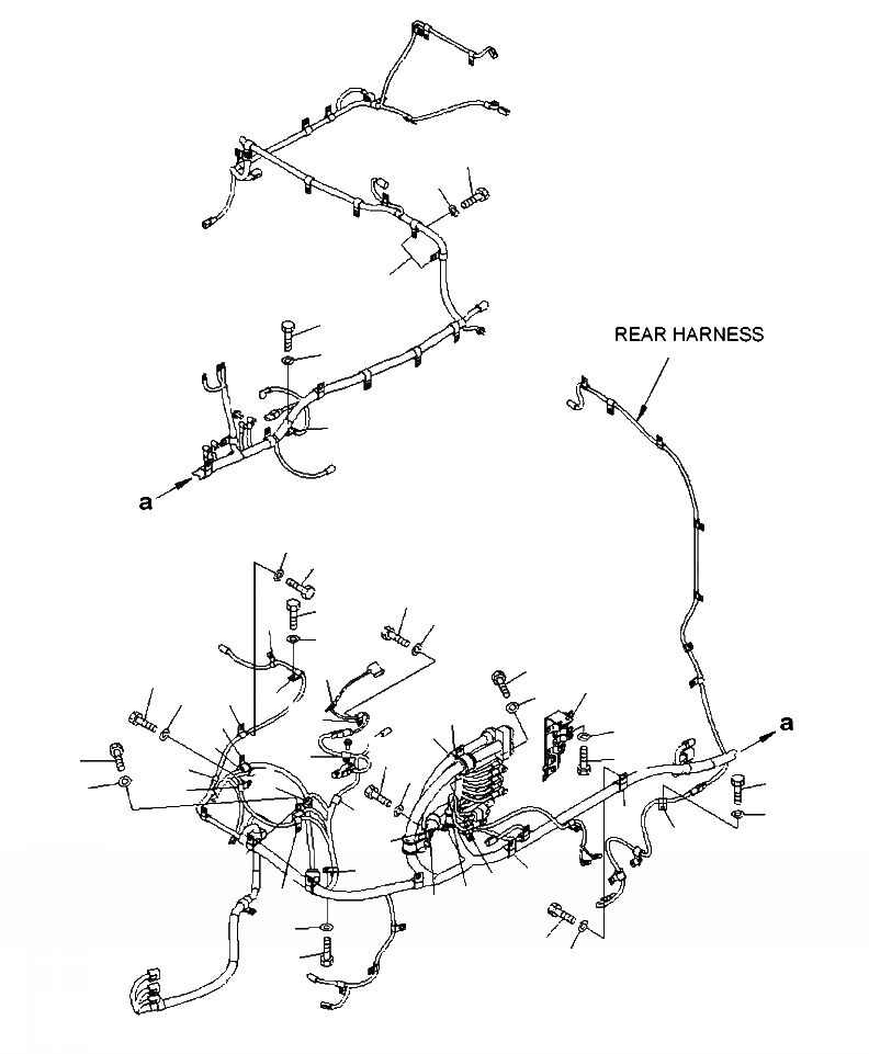 Схема запчастей Komatsu WA430-6 - E-A ЗАДН. ПРОВОДКА КРЕПЛЕНИЕ (/) ЭЛЕКТРИКА