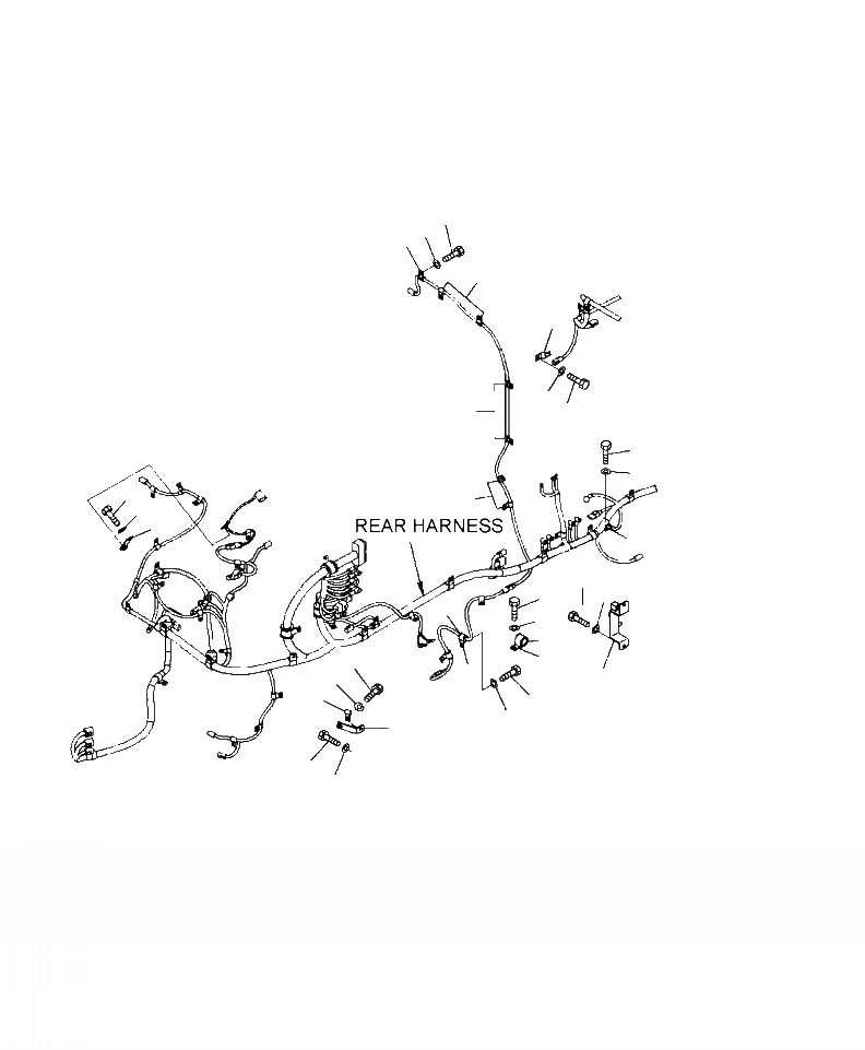 Схема запчастей Komatsu WA430-6 - E-A ЗАДН. ПРОВОДКА КРЕПЛЕНИЕ (/) ЭЛЕКТРИКА
