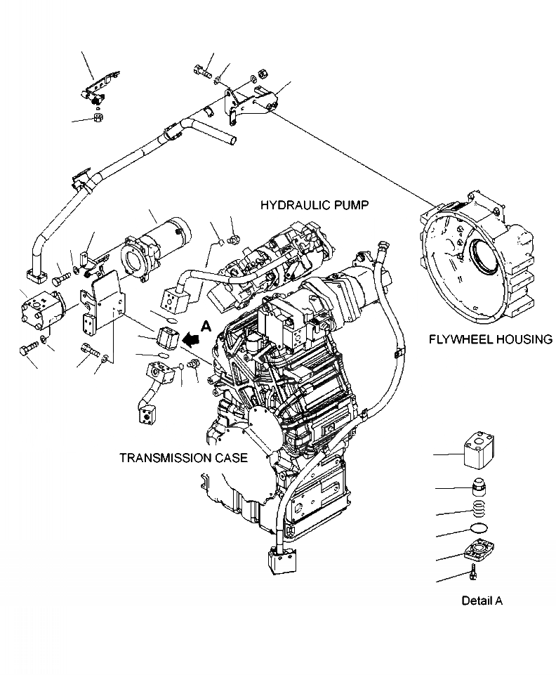 Схема запчастей Komatsu WA430-6 - F-A ГИДРОТРАНСФОРМАТОР ЭКСТРЕНН. РУЛЕВ. УПРАВЛЕНИЕ КРЕПЛЕНИЕ СИЛОВАЯ ПЕРЕДАЧА И КОНЕЧНАЯ ПЕРЕДАЧА