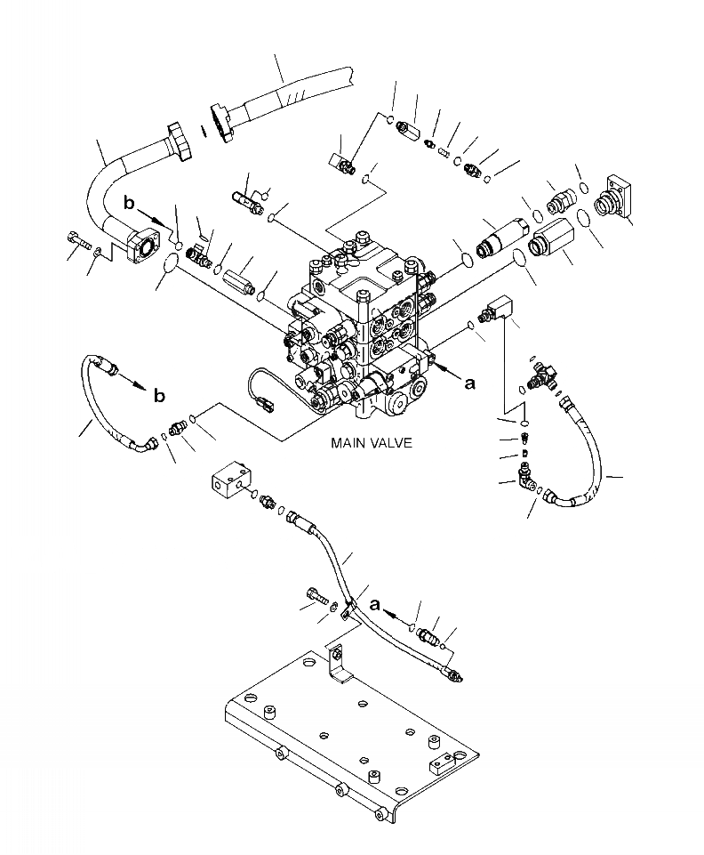 Схема запчастей Komatsu WA430-6 - H-A ОСНОВН. КЛАПАН ПАТРУБОК (2-Х СЕКЦИОНН. КЛАПАН, ECSS) ГИДРАВЛИКА