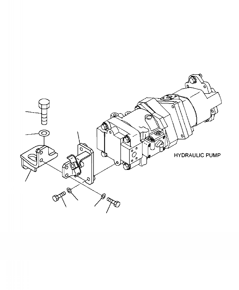 Схема запчастей Komatsu WA430-6 - H-A КРЕПЛЕНИЕ ГИДР. НАСОСА ГИДРАВЛИКА