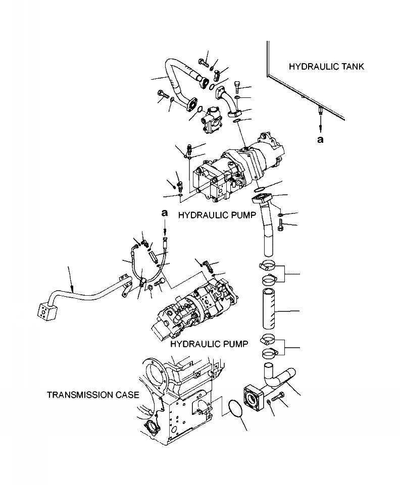 Схема запчастей Komatsu WA430-6 - H-A ГИДР. НАСОС. ТРАНСМИССИЯ ВСАСЫВ. И ЛИНИЯ ПОДАЧИ ГИДРАВЛИКА