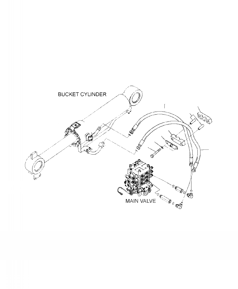 Схема запчастей Komatsu WA430-6 - H-A ГИДРОЛИНИЯ ЦИЛИНДР КОВША (3-Х СЕКЦИОНН. КЛАПАН) ГИДРАВЛИКА