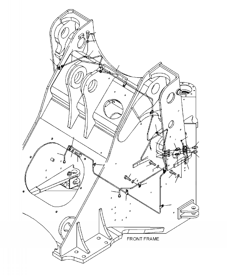 Схема запчастей Komatsu WA430-6 - J7-A УДАЛЕННАЯ СМАЗКА ПЕРЕДН. ТРУБКА ОСНОВНАЯ РАМА И ЕЕ ЧАСТИ