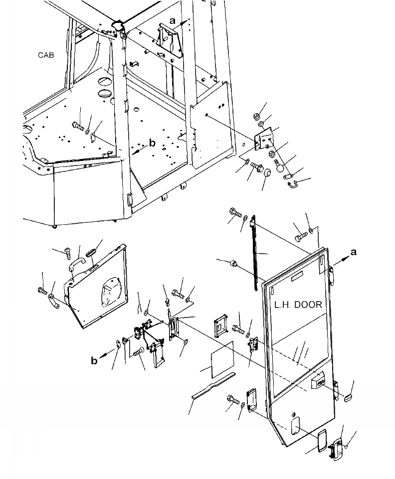 Схема запчастей Komatsu WA430-6 - K-A КАБИНА ROPS ЛЕВ. ДВЕРЬ (/) OPERATORXD S ОБСТАНОВКА И СИСТЕМА УПРАВЛЕНИЯ