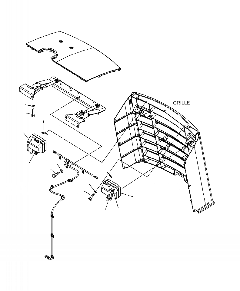 Схема запчастей Komatsu WA430-6 - M-7A КАПОТ ОСВЕЩЕНИЕ И РЕШЕТКА КРЕПЛЕНИЕ ЧАСТИ КОРПУСА