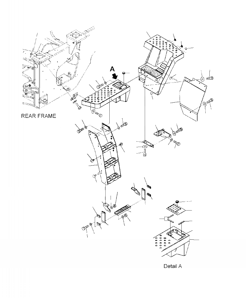 Схема запчастей Komatsu WA430-6 - M-A ЛЕСТНИЦА ЛЕВ. ПОЛ ЧАСТИ КОРПУСА