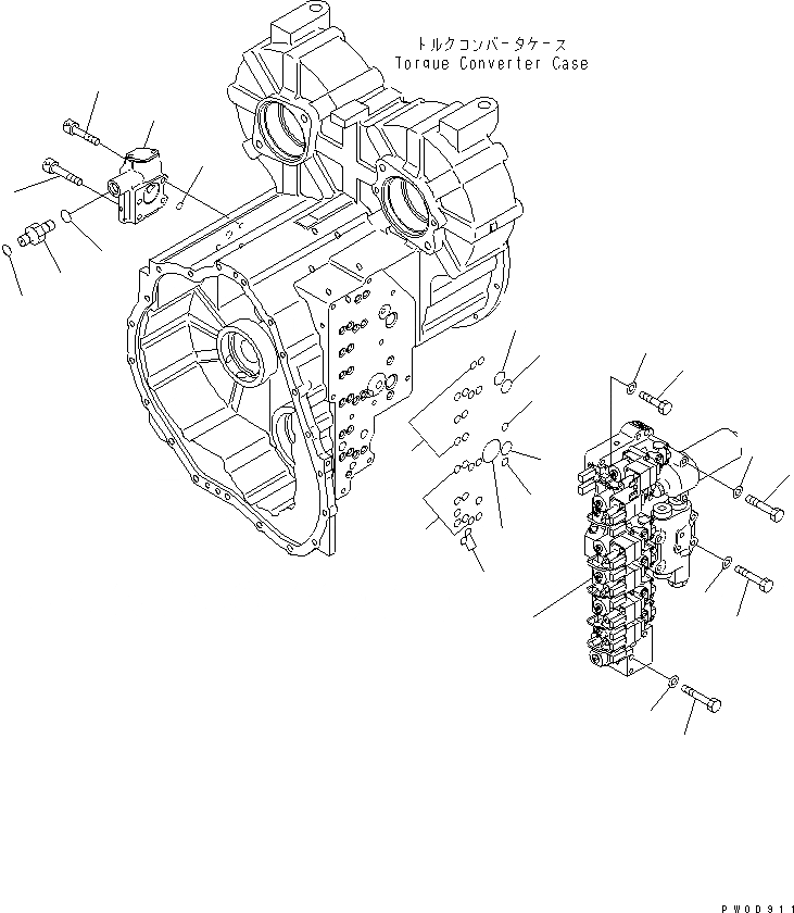 Схема запчастей Komatsu WA450-5L - ТРАНСМИССИЯ (УПРАВЛЯЮЩ. КЛАПАН И КРЕПЛЕНИЕ) СИЛОВАЯ ПЕРЕДАЧА